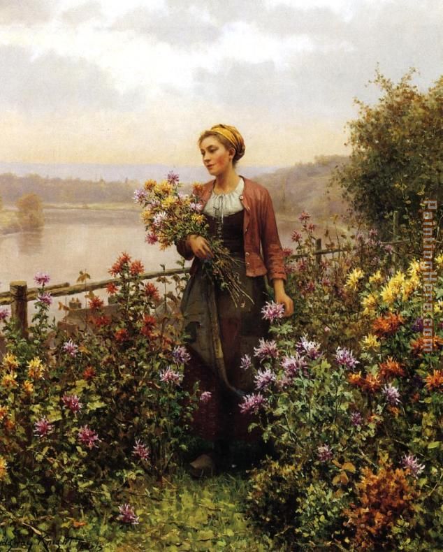 Daniel Ridgway Knight Woman in a Garden